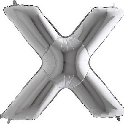 Balónek stříbrný písmeno X - obrázek 1
