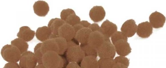 Bambulky plyšové střední hnědé 1,5cm 50ks - obrázek 1