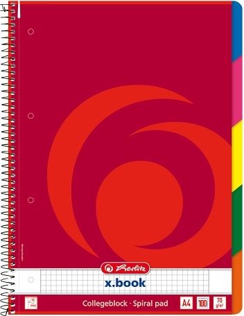 Herlitz Spirálový blok A4/100, s registrem, čtvereček - obrázek 1