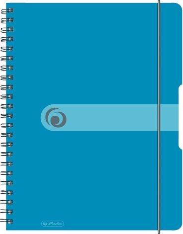 Herlitz Spirálový blok A4/80listů, čtvereček, transparentní modrý - obrázek 1