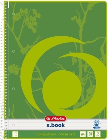 Herlitz Spirálový blok A4/80listů, linka, recyklovaný - obrázek 1