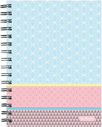 Herlitz Spirálový blok A5/100listů, čtvereček, Graphic Pastels Blue - obrázek 1