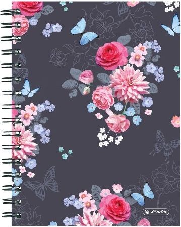 Herlitz Spirálový blok A5/100listů, čtvereček, Ladylike květy - obrázek 1