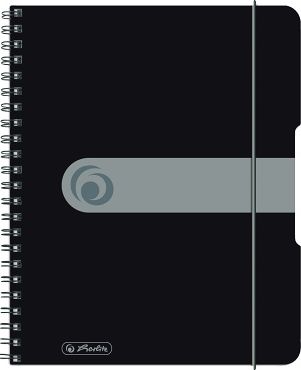Herlitz Spirálový blok A5/80listů, čtvereček, černý - obrázek 1