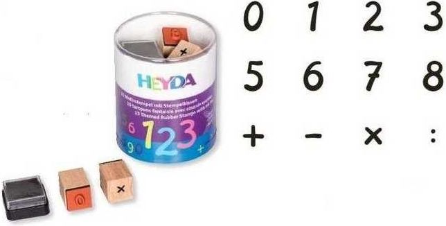 Dřevěná razítka číslice 15ks - obrázek 1