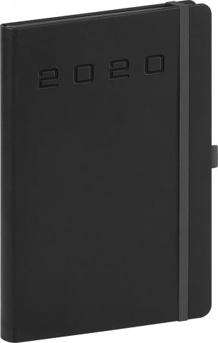 Denní diář Nox 2020, černý-?černý 15 × 21 cm - obrázek 1