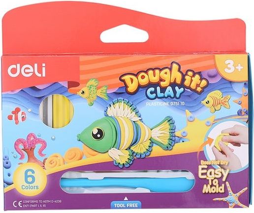 Modelína DELI light 120g 6 barev - obrázek 1