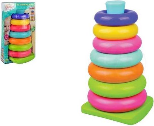 Skládanka pyramida s kroužky 7ks plast 27cm - obrázek 1