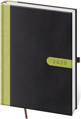 Diář denní A5 Bora - černo/zelená 2020 - obrázek 1