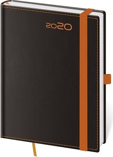 Diář týdenní B6 Black Orange s poutkem na propisku 2020 - obrázek 1