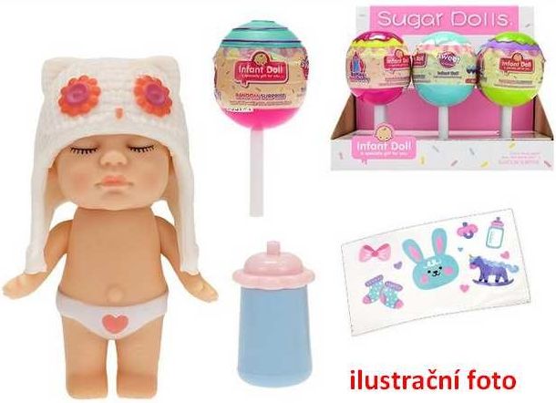 Miminko tvrdé tělo 8 cm s doplňky v lízátku - obrázek 1