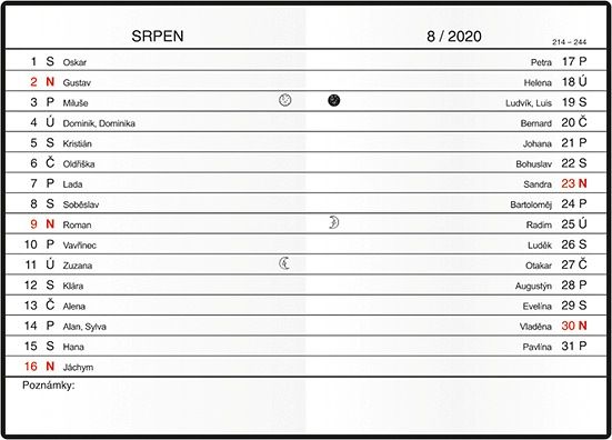 Měsíční diář - Anežka - PVC - šedá 2020 - obrázek 3