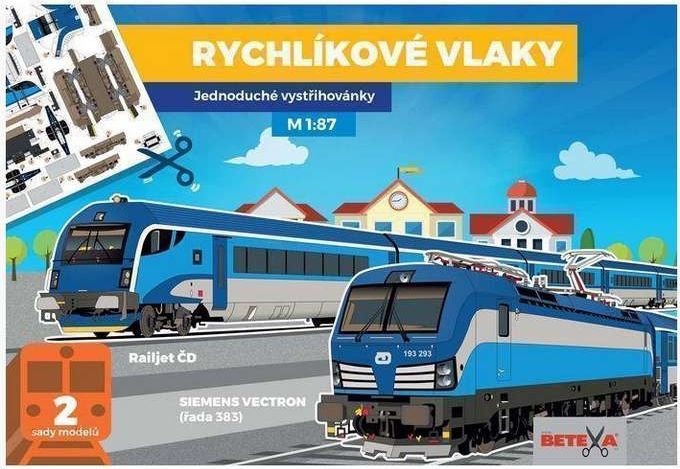 Rychlíkové vlaky - Jednoduché vystřihovánky - obrázek 1