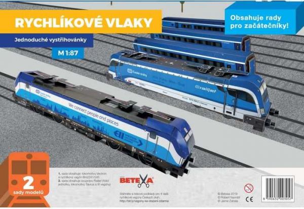 Rychlíkové vlaky - Jednoduché vystřihovánky - obrázek 2
