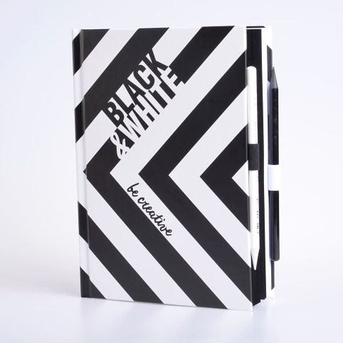 Black and white - A5 - kreativní notes - zebra - obrázek 1