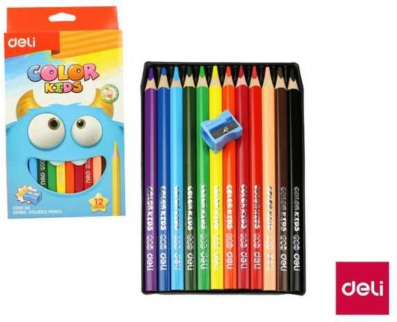 Pastelky DELI trojhranné JUMBO 12 barev Color Kids - obrázek 1