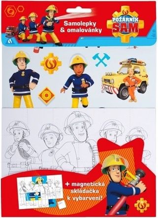 POŽÁRNÍK SAM Omalovánky magnetky samolepky - obrázek 1