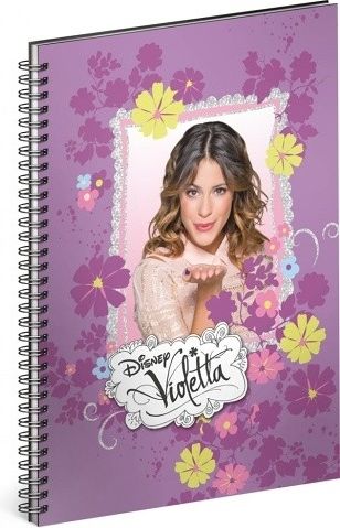 Spirálový blok Violetta – Flowers, linkovaný, A5 - obrázek 1