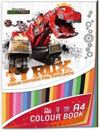 Blok barevných papírů 32x24cm 150g/m2 DINOTRUX - obrázek 1