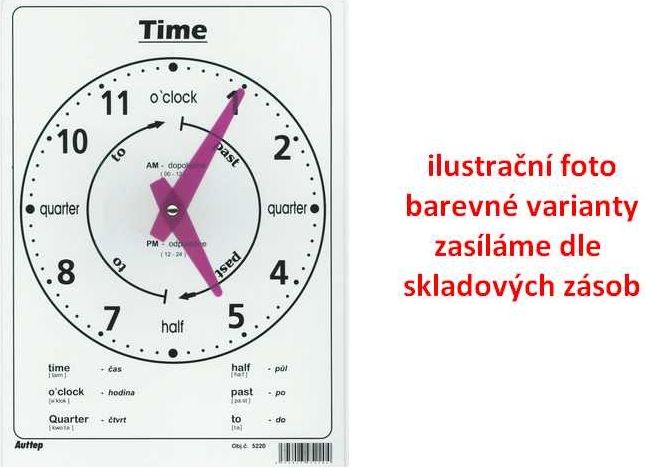 Školní hodiny anglické A4 - obrázek 1