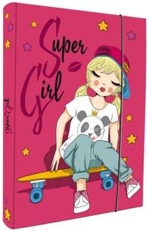 Box na sešity A5 s gumou SUPER GIRL 2019 - obrázek 1
