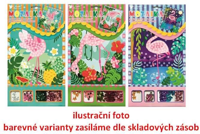 Mozaika se třpytivými flitry plameňák - obrázek 1