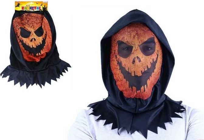 Maska oranžová halloween textilní - obrázek 1