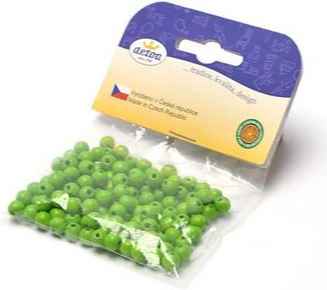 Dřevěné korálky 6mm zelené 125ks - obrázek 1