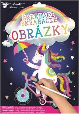 Škrabací obrázek 6619 2 archy 16,5x21cm Jednorožec - obrázek 1