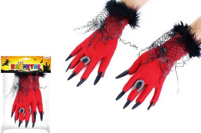 Rukavice halloween červené - obrázek 1