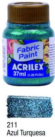Barva na textil Glitter 37ml 211 Turquoise Blue - obrázek 1