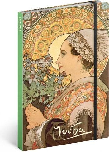 Notes Alfons Mucha – Bodlák, linkovaný, 13 × 21 cm - obrázek 1