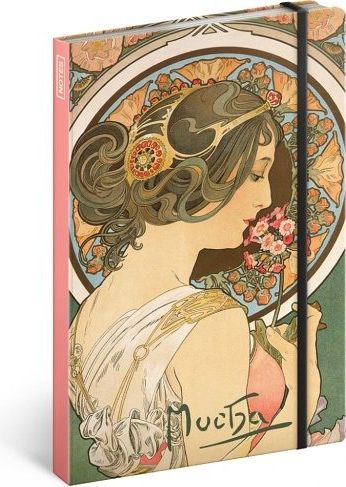 Notes Alfons Mucha – Petrklíč, linkovaný, 13 × 21 cm - obrázek 1