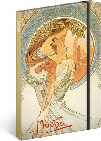 Notes Alfons Mucha – Poezie, linkovaný, 13 × 21 cm - obrázek 1