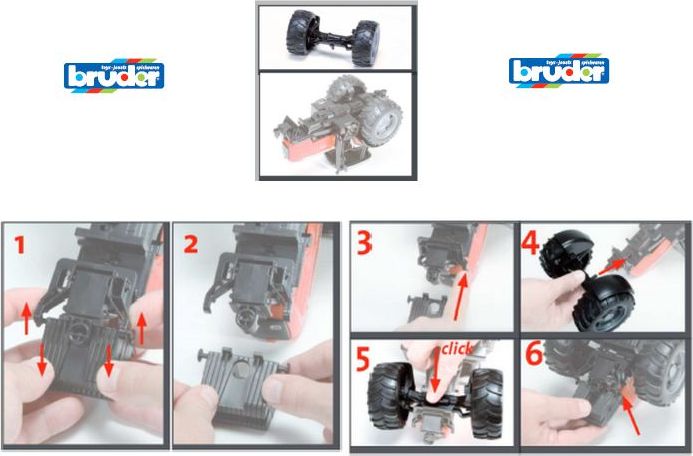 Bruder Přední náprava pro traktory Massey Ferguson, Case, Deutz - obrázek 2