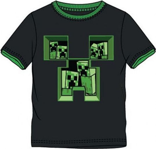 TV Mania - Chlapecké / dětské bavlněné tričko / triko s krátkým rukávem počítačová hra Minecraft MNC - černé 152 - obrázek 1