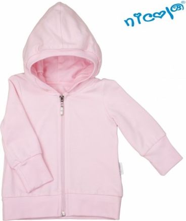 Kojenecká mikina s kapucí Nicol, Paula - růžová - obrázek 1