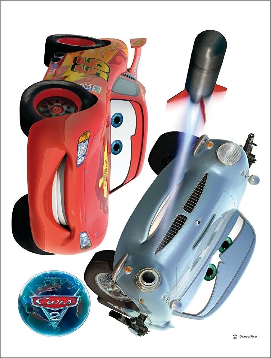 AG DESIGN GROUP Maxi nálepka na zeď Cars a raketa AGFD0885 65x85 cm - obrázek 1