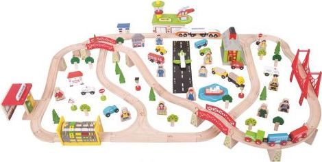 Bigjigs Rail Vláčkodráha doprava 124 dílů - sleva - obrázek 1