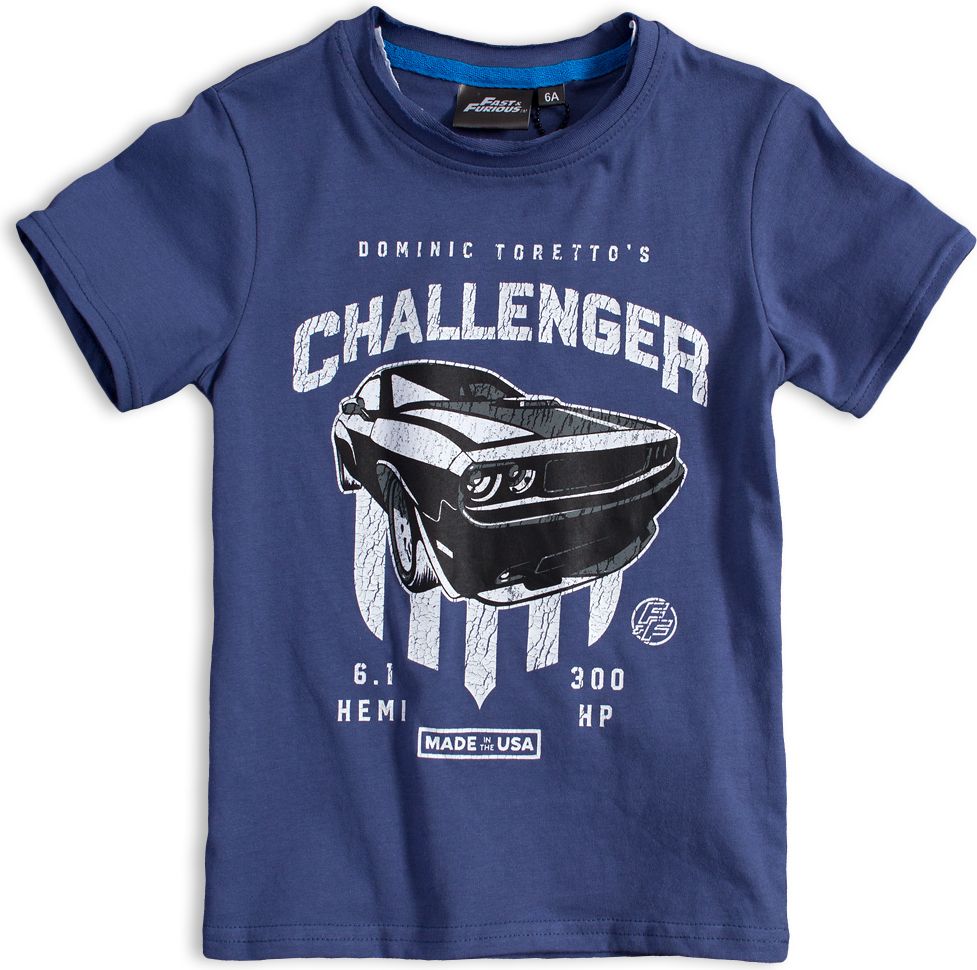 Chlapecké tričko FAST&FURIOUS CHALLENGER modré Velikost: 116 - obrázek 1