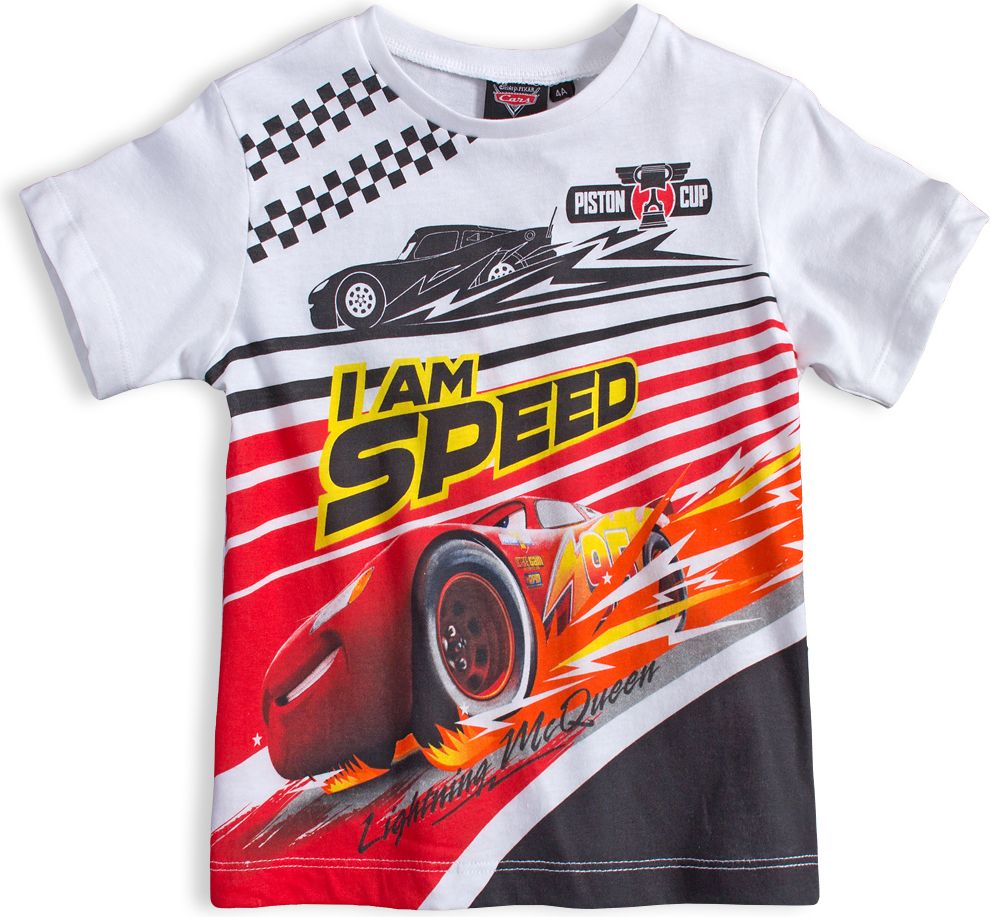 Chlapecké tričko Disney CARS AUTA SPEED bílé Velikost: 128 - obrázek 1