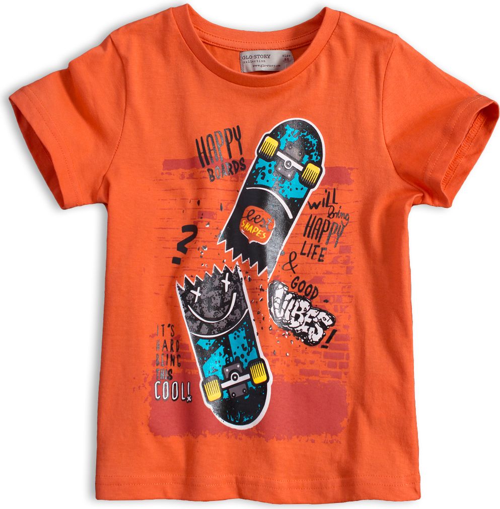 Chlapecké tričko GLO STORY HAPPY BOARDS oranžové Velikost: 128 - obrázek 1