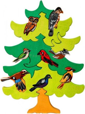 FAUNA Dřevěné puzzle Ptačí strom: Severní Evropa - obrázek 1