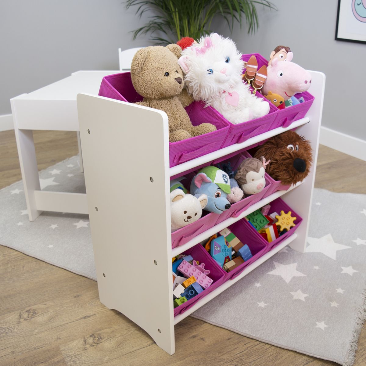 Ourbaby dětská komoda MDF deska bílá růžová - obrázek 1