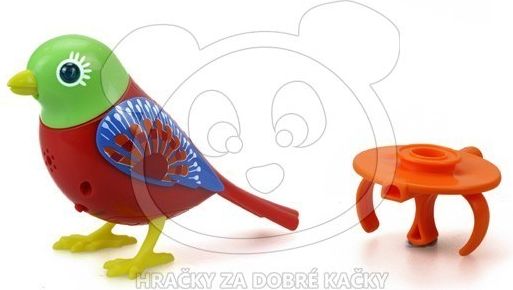 Zpívající ptáček DigiBirds s LED očima - červený - obrázek 4