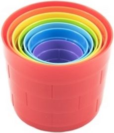 Kubus pyramida skládanka plast kulatá barevná 7ks v sáčku 12m+ - obrázek 5