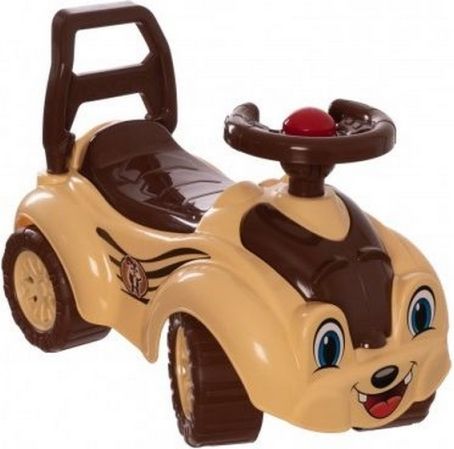 Teddies Odrážedlo auto plast hnědé 29x36x62cm v sáčku od 12 do 35 měsíců - obrázek 1