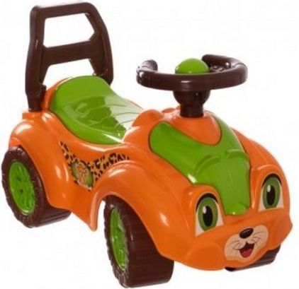 Odrážedlo auto plast oranžovo-zelené 29x36x62cm v sáčku od 12 do 35 měsíců - obrázek 1
