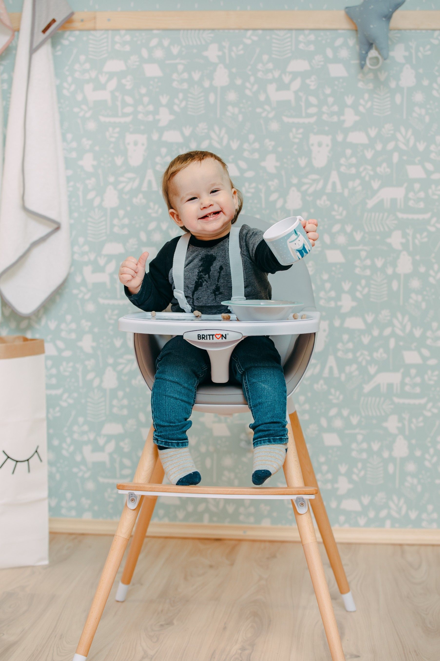 BRITTON Jídelní židlička FIKA desing: Béžová - obrázek 14