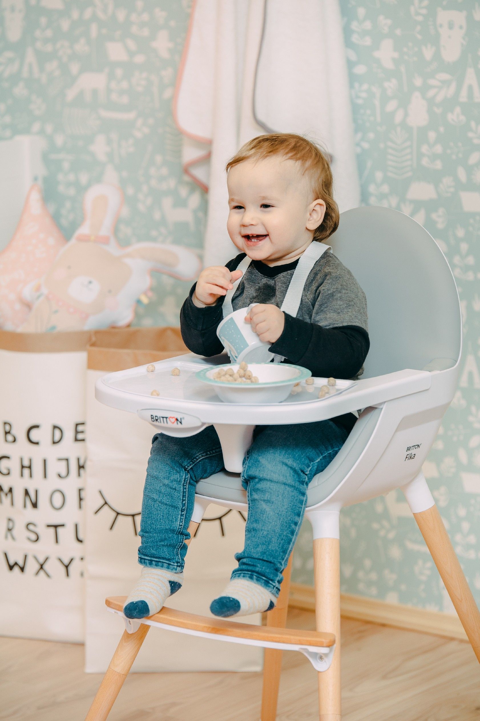 BRITTON Jídelní židlička FIKA desing: Béžová - obrázek 15